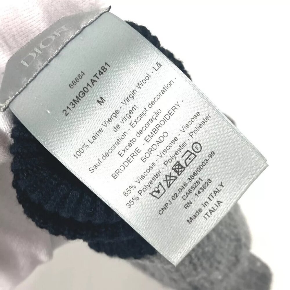 Dior 213MG01AT481 Bicolor CD logo Gloves Accessories gloves wool gray/Black - Picture 3 of 13